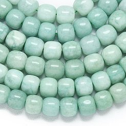 天然石マレーシアジェイドビーズ連売り  染め＆加熱  バレル  ターコイズ  9.5~10x8.5mm  穴：1mm  約37~38個/連  14.57''~14.96''（37~38センチメートル）&nbsp;G-B165-F14-10x10mm