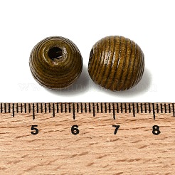 天然木ヨーロッパビーズ  染め  ラウンド  大穴ビーズ  ココナッツブラウン  14.5x13.5mm  穴：4mm&nbsp;WOOD-A026-06