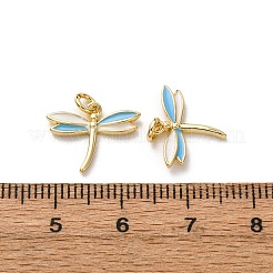 真鍮製エナメルペンダント  トンボ  11.5x15x2mm  穴：2mm&nbsp;FIND-I055-01G-01
