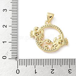 Brass Micro Pave Cubic Zirconia Pendants&nbsp;KK-S337-08G-E