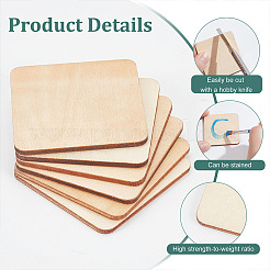 ウッドカボション  正方形  バリーウッド  50x50x2.5mm  50個/袋&nbsp;WOOD-NB0002-74E