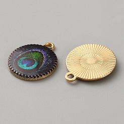 Printed Alloy Enamel Pendants&nbsp;FIND-WH0148-418A-1