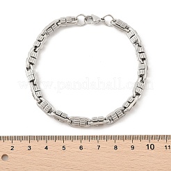 304ステンレススチール製オーバルリンクチェーンブレスレット女性用男性用  ステンレス鋼色  8-1/2インチ（21.5cm）  リンク：14x6.5x5.8mm&nbsp;BJEW-F488-63A-P