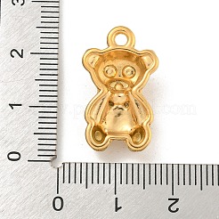 イオンプレーティング（IP）304ステンレスペンダント  クマのチャーム  18KGP本金メッキ  22x13.5x6.5mm  穴：2mm&nbsp;STAS-N103-114G
