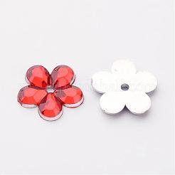 アクリルラインストーンフラットバックカボション  花  ミックスカラー  11x2mm&nbsp;GACR-11D-M