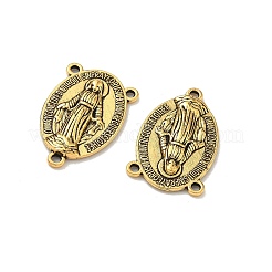 Holy Oval Carved Virgin Mary Tibetan Style Alloy Chandelier Component Links&nbsp;S-TIBEP-LF0961YKG-AG