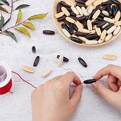100Pcs 4 Colors Dyed Wood Beads&nbsp;WOOD-OC0002-47