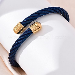 304 Stainless Steel Torque Bangles for Women Men&nbsp;BJEW-G584-18G-03