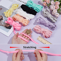 45M 9 Colors Flat Polyester Elastic Cord with Lace Edge&nbsp;OCOR-BC0009-39