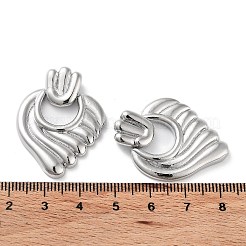 真鍮チャーム  カドミウムフリー＆鉛フリー  ハート  プラチナ  33x25.5x3.5mm  穴：4x2mm&nbsp;KK-K353-05P