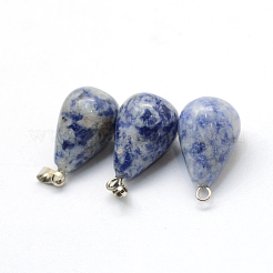 Teardrop Natural Blue Spot Jasper Pendants&nbsp;G-Q435-20