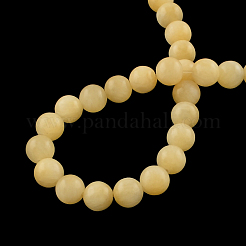 丸い天然黄色翡翠ビーズ連売り  8mm  穴：1mm  約50個/連  15.7インチ&nbsp;G-R336-8mm-03
