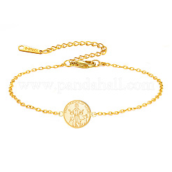 Religion 304 Stainless Steel Saint Francis of Assisi Medal Charm Bracelets&nbsp;WG1F26A-02