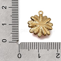 304ステンレススチールエナメルペンダント  花のチャーム  ゴールドカラー  ピンク  15x13.5x3mm  穴：1.2mm&nbsp;SA-CBAE88B-02G-A