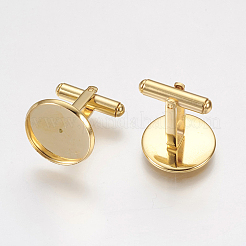 304ステンレス鋼カフスイオンプレーティング（IP）  フラットラウンド  18KGP本金メッキ  19.5mm  トレイ：18x2mm  インナーサイズ：16mm&nbsp;STAS-G187-23G-A-16MM