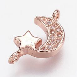 Brass Micro Pave Cubic Zirconia Links&nbsp;ZIRC-G098-71