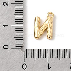 真鍮製チャーム  ニッケルフリー  18KGP本金メッキ  文字N  12x8x2.5mm  穴：1.4mm&nbsp;KK-P340-01G-N