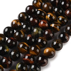 Three-color Natural Tiger Eye Beads Strands&nbsp;GG-F001-A01-01