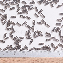 MIYUKIクォーターティラビーズ  日本製シードビーズ  2穴  （qtl190)ニッケルメッキ  5x1.2x1.9mm  穴：0.8mm  約2400個/50g&nbsp;SEED-X0054-QTL190