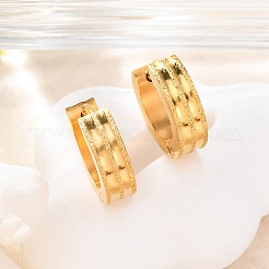 サンドフラッシュ 304 ステンレススチール フープピアス 女性用  イオンプレーティング（ip）  ラウンド  ゴールドカラー  13x4mm&nbsp;EJEW-M001-22G