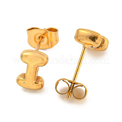 Chunk Letter 304 Stainless Steel Stud Earrings for Women&nbsp;EJEW-G386-01I-G