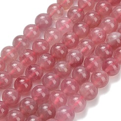 天然マダガスカル ローズクォーツビーズ連売り  ラウンド  ラウンド  6mm  穴：1mm  約62個/連  15.75インチ（40cm）&nbsp;G-L642-B20-6mm