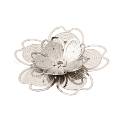 真鍮製ビーズキャップ  花  プラチナ  24.5x24.5x3mm  穴：1mm&nbsp;KK-C167-03D-P