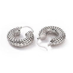 Brass Hollow Out Round Hoop Earrings for Women&nbsp;EJEW-C008-10P