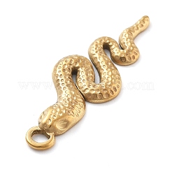 304ステンレスペンダント  スネークチャーム  18KGP本金メッキ  31x11x2mm  穴：2mm&nbsp;STAS-I327-03G-01