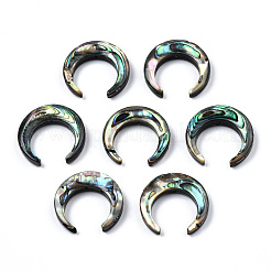 天然アワビシェル/パウアシェルビーズ  三日月  19x20x4~4.5mm  穴：0.8mm  約6個/袋&nbsp;SSHEL-N034-122A-01