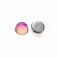 透明なk9ガラスカボション  フラットバック  半円/ドーム  ミックスカラー  8x4.5mm  約84個/袋&nbsp;GGLA-S053-8mm-111