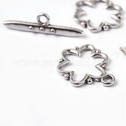 合金マンテル  鉛フリー及びカドミウムフリー  アンティークシルバー  花：19x15x1.5mm  穴：2mmバー：24x6x4mm  穴：2mm&nbsp;X-EA777Y