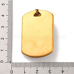 ハロウィーンテーマ 304 ステンレススチールペンダント  スカルチャーム付き長方形  アンティーク黄金  39.5x26x9.5mm  穴：9x4.5mm&nbsp;STAS-U021-05AG