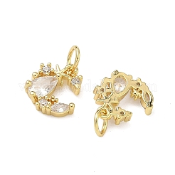 Brass Micro Pave Clear Cubic Zirconia Pendants&nbsp;KK-D228-17G