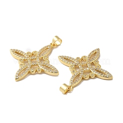 Rack Plating Brass Pave Cubic Zirconia Pendants&nbsp;KK-O142-49G