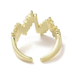 Brass Micro Pave Cubic Zirconia Open Cuff Ring&nbsp;RJEW-K256-55G