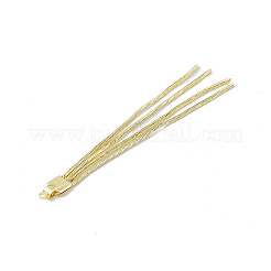 真鍮ラウンドスネークチェーンタッセルビッグペンダント  ゴールドカラー  65.5x4.5x2mm  穴：1.2mm&nbsp;KK-P227-07G