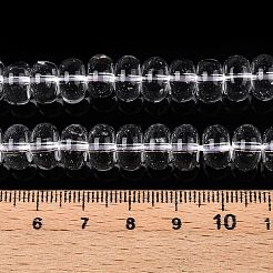 透明ガラスビーズ連売り  ロンデル  透明  10x6mm  穴：1.2mm  約65個/連  14.96インチ（38cm）&nbsp;GLAA-N001-63B