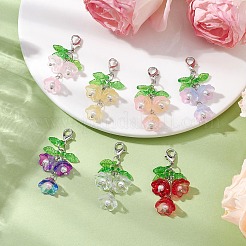 7Pcs 7 Colors Lily of the Valley Acrylic & Glass Pendant Decorations&nbsp;HJEW-JM02414