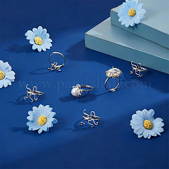 6Pcs Adjustable Brass Ring Components&nbsp;FIND-PH0038-31C
