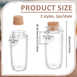 2Pcs 2 Styles Glass Tube Wishing Bottle&nbsp;AJEW-PH01666
