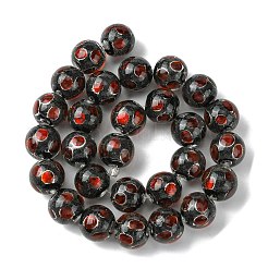 手作りの銀砂ランプワークビーズ連売り  丸いドット  ファイヤーブリック  14.5mm  穴：1.4mm  約128個/連  14.96''（38センチメートル）&nbsp;LAMP-A003-01C