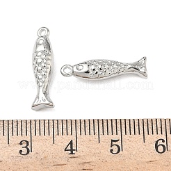真鍮チャーム  魚  プラチナ  20x5x4.5mm  穴：1.4mm&nbsp;KK-H526-02A-P