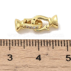 Rack Plating Brass Micro Pave Clear Cubic Zirconia Fold Over Clasps
&nbsp;KK-R160-03G