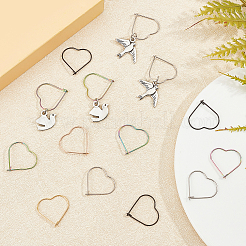 50Pcs 5 Colors PVD Vacuum Plating 304 Stainless Steel Hoop Earring Findings&nbsp;STAS-UN0023-09