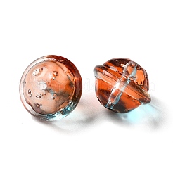 透明ガラスビーズ  惑星  ミックスカラー  13x16mm  穴：1.6mm&nbsp;GLAA-O023-05
