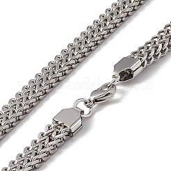 Non-Tarnish 304 Stainless Steel Snake Chain Necklace with Lobster Claw Clasps for Men Women&nbsp;STAS-K249-02C-P
