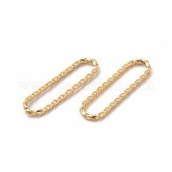 イオンプレーティング（IP）304ステンレス鋼リンクリング  ツイストオーバル  14KGP本金メッキ  18x5x1mm  内径：16x3mm&nbsp;STAS-E185-36G