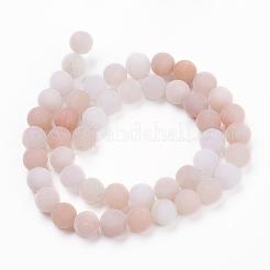 天然石ピンクアベンチュリンビーズ連売り  艶消し  ラウンド  8~8.5mm  穴：1mm  約45個/連  14.5インチ（37~37.5cm）&nbsp;G-F520-56-8mm