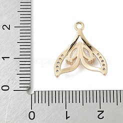 Brass Pave Light Sky Blue and Clear Cubic Zirconia Sea Animal Connector Charms&nbsp;KK-M326-07C-G